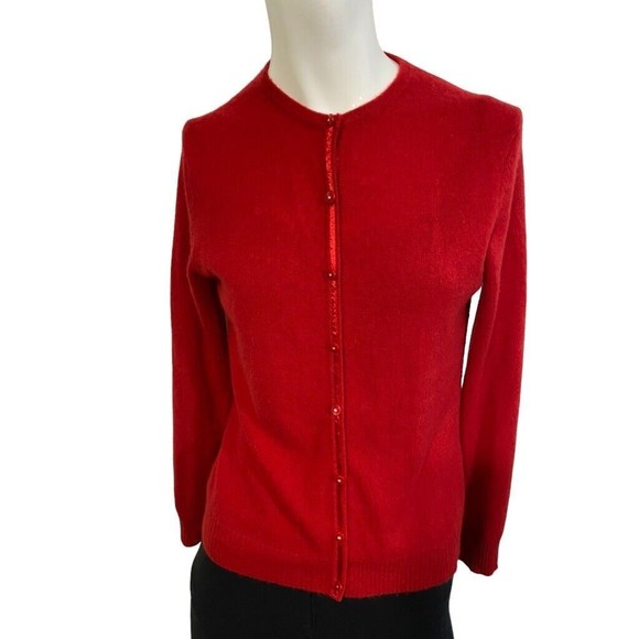 Parisian Signature 100% Cashmere Button Cardigan Womens Sweater Size PS - Picture 12 of 12